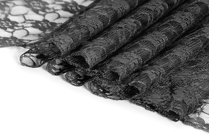 MDS Pack of 12 Wedding 12 x 108 inches Satin Table Runner for Wedding, Decorations for Birthday Parties, Banquets, Graduations, Engagements, Runners fit Rectangle, Round Table- Black