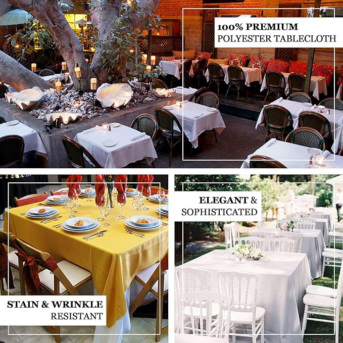 Efavormart 90" Turquoise Wholesale Linens Polyester Square Linen Tablecloth for Kitchen Dining Catering Wedding Birthday Party