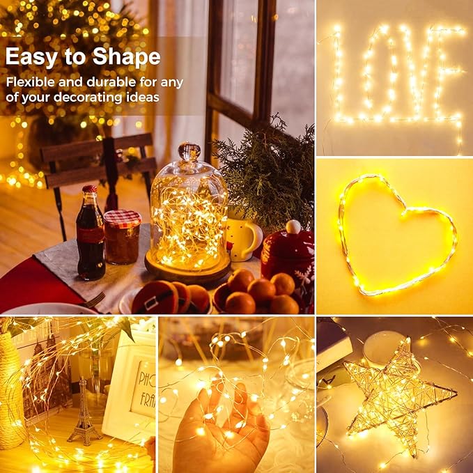 kolpop 12 Pack LED Fairy Lights Battery Operated, Mini Twinkle String Lights Battery Powered Waterproof for Christmas Mason Jars Party