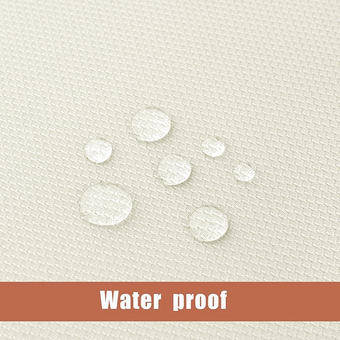 Fitable 2 Pack Beige Round Table Cloth - 60 inch in Diameter - Stain and Wrinkle Resistant Textured Fabric Tablecloth for Dinner, Party, Banquet, Event