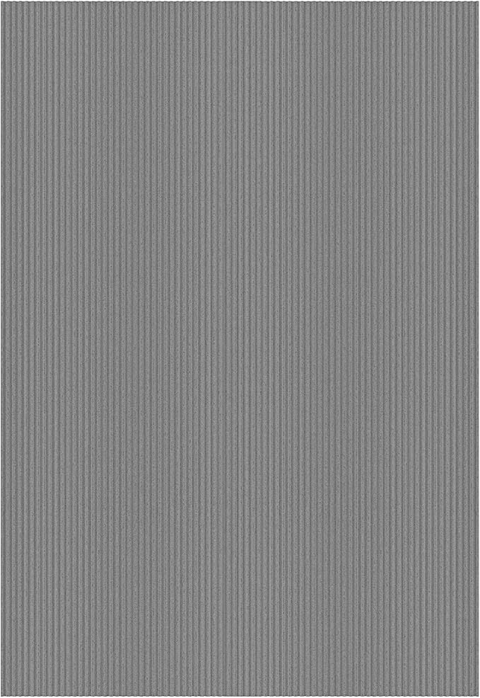 Ottomanson 6'6" x 8' Mud Mat Area Rug Scraper Carpet - Non-Slip, Dirt Trapping for Indoor & Outdoor Use - Ideal for Entryway, Garage, Kitchen, Patio & High-Traffic Areas, Gray
