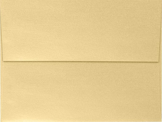 LUXPaper A7 Invitation Envelopes | Peel & Press | 5 1/4" x 7 1/4" | Blonde Metallic | 80lb. Text | 500 Qty