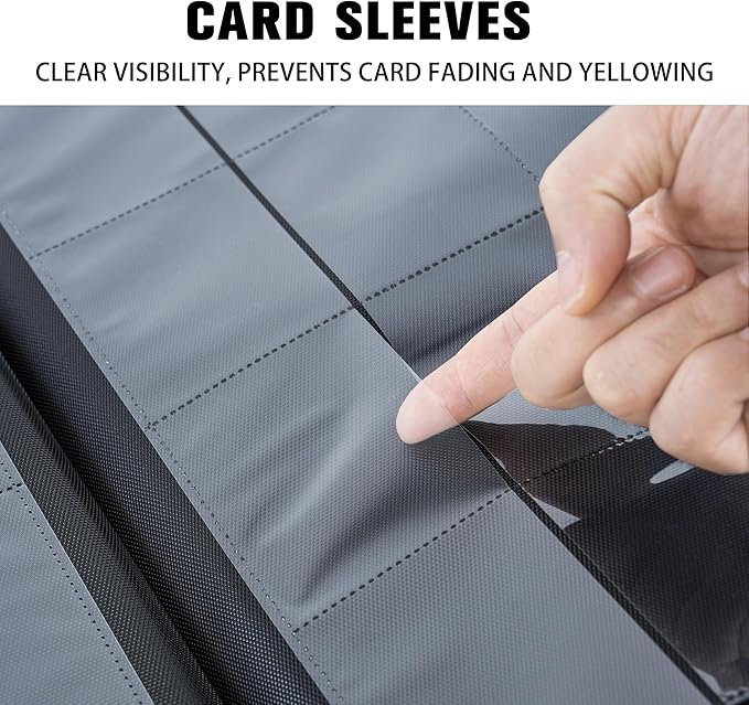 Premium 1000+ Pockets Card Binder,16 Pockets Trading Card Binder Ringless Side Loading Trading Card Album Folder for TCG -Pink Purple