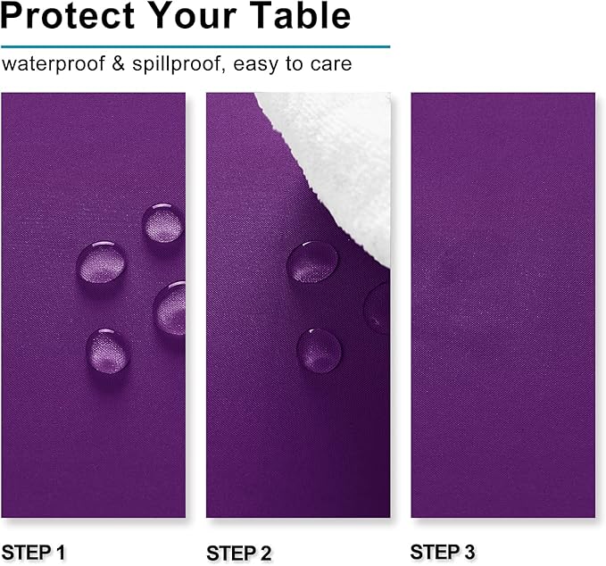 Hiasan Square Tablecloth - Waterproof Washable Polyester Table Cloth for Dining Room Birthday Party Camping, Royal Purple, 30 x 30 Inch