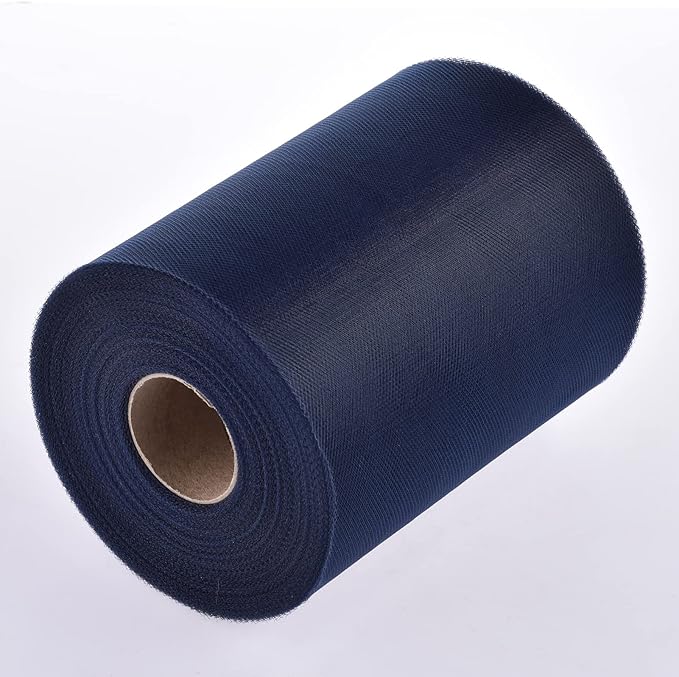 Tulle Rolls 6” by 100 Yards (300 feet) Tulle Roll Spool Fabric for DIY Tutu Skirts Wedding Baby Shower Crafts Decorations Party Supplies(Navy Blue)