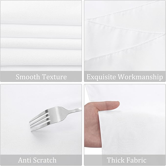 8 Pack Round Tablecloth 70 Inch White Round Table Covers Bulk Washable Polyester Fabric Table Clothes for Wedding Party Reception Banquet Buffet Restaurant (White, 70 Inch)