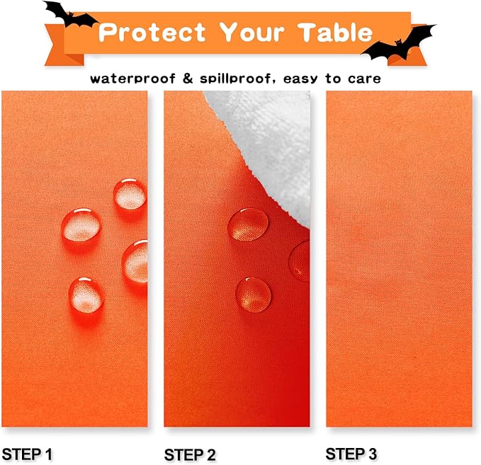 Hiasan Pumpkin Orange Rectangle Tablecloth - Waterproof and Spillproof Washable Fabric Table Cloth for Dining Room Kitchen Party and Outdoor, 60 x 84 Inch