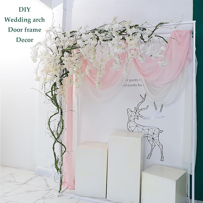 118 inch Big Artificial Green Tree Branches Ivy Grapevine Garland Fake Tree Trunk Wall Door Hanging Plants Twigs Moss for Garden Home Wedding Outdoor Jungle Leaves Room Decoration