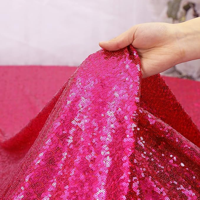 PartyDelight Hot Pink Sequin Backdrop 2 Panels 5FT x 10FT Photography Christmas Back Drop