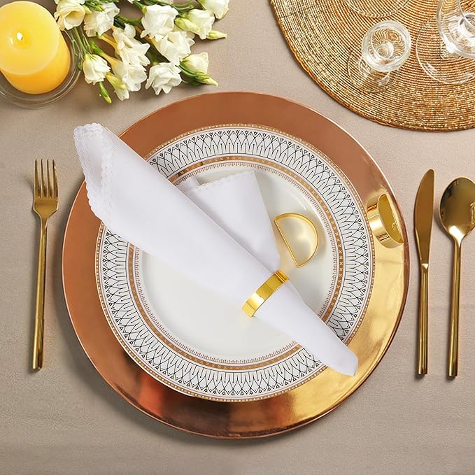 Gold Napkin Rings Set of 12, Iron Material Bright Gold Napkin Holder, Fall Thanksgiving Christmas Easter Napkins Rings for Daily Table Decor Wedding, Banquet, Party