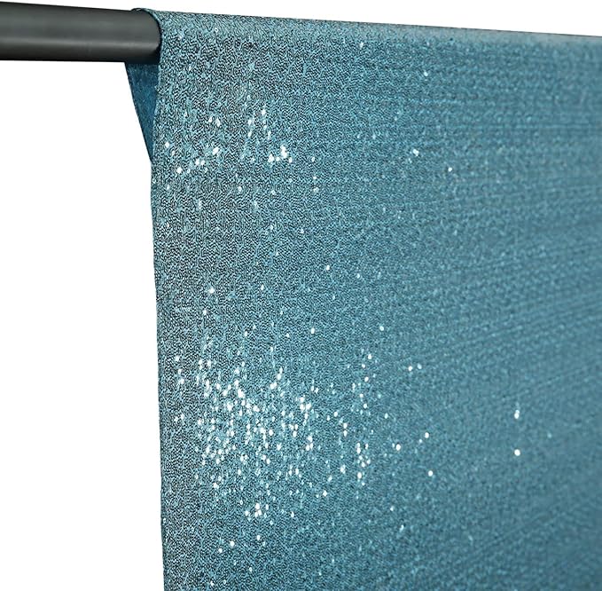 Juya Delight Teal Sequin Backdrop Curtain,4PCS 2FTx8ft Glitter Backdrop Curtain for Party,Birthday,Christmas Wedding Decoration,