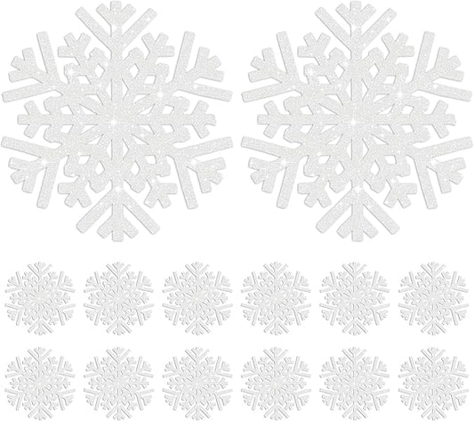 60Pcs Snowflake Paper Placemats Christmas Sliver Glitter Disposable Place Mats Winter Round Sparkle Decorative Table Chargers Xmas Snowflake Decoration for Holiday Festival Dining Tableware