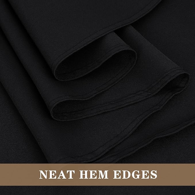Fitable 6 Pack Black Round Tablecloths - 120 Inches in Diameter - Stain Resistant and Washable Table Clothes, Polyester Fabric Table Covers for Wedding, Party, Banquet, Formal Events