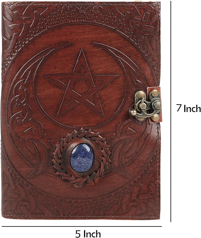 Vintage Leather Journal Handmade Buffalo Non-Refillable Deckle Edge Paper – Leather Bound Journal for Women Men Vintage C-Lock Closure Ideal for Writing & Travel for Artists