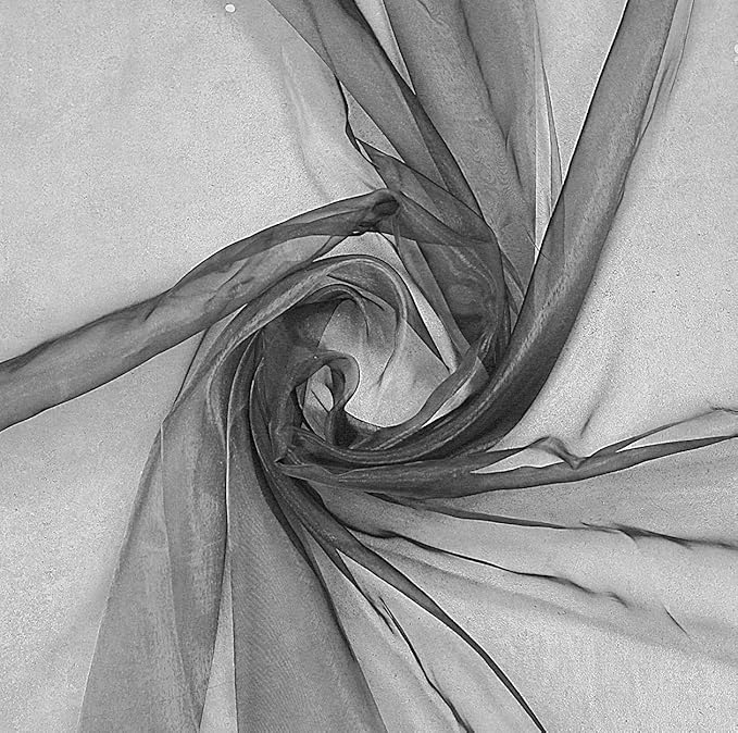 VDS Silver Gray Organza Fabric, 75 Yards Continuous, 45” Wide, Wedding Party Decoration Iridescent Crystal Sheer Shiny Organza Tulle Bridal Dress DIY Crafts Costume Sewing Backdrop Arch Cloth