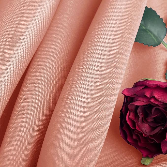 Ascoza 2pack 90 Inch Dusty Pink Round Tablecloth in Washable Polyester Fabric for Wedding/Banquet/Restaurant/Parties