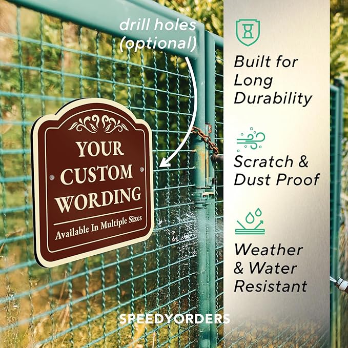 Custom Decorative Outdoor Metal Sign - Personalized Aluminum Sign Made In USA, Waterproof Design 1 Red Brick 8x8 In