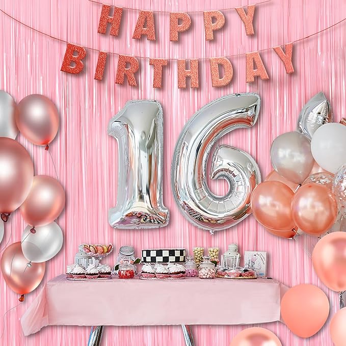 Pastel Pink Metallic Tinsel Foil Fringe Curtains, 2 Pack 3.3x8.3 Feet Streamer Backdrop Curtains for Birthday Party Decorations, Halloween Decor, Foil Curtain Backdrop for Bachelorette Party
