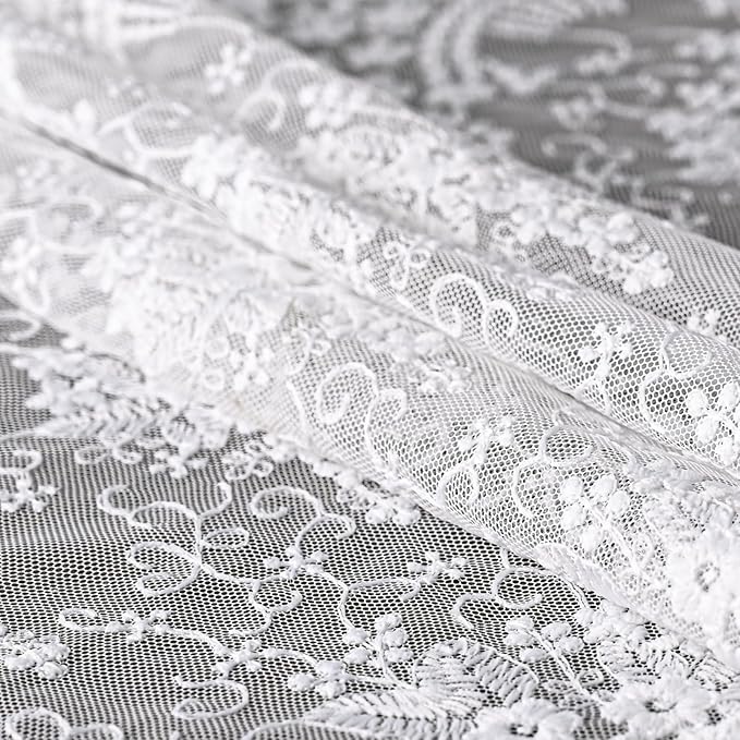 White Lace Table Runner 72 Inches Long,Table Decoration ,Vintage Kitchen Dining Table Decoration ,Table lace Runner, Exquisite Lace Fabric for Wedding /Reception Bridal Shower /Holiday Party