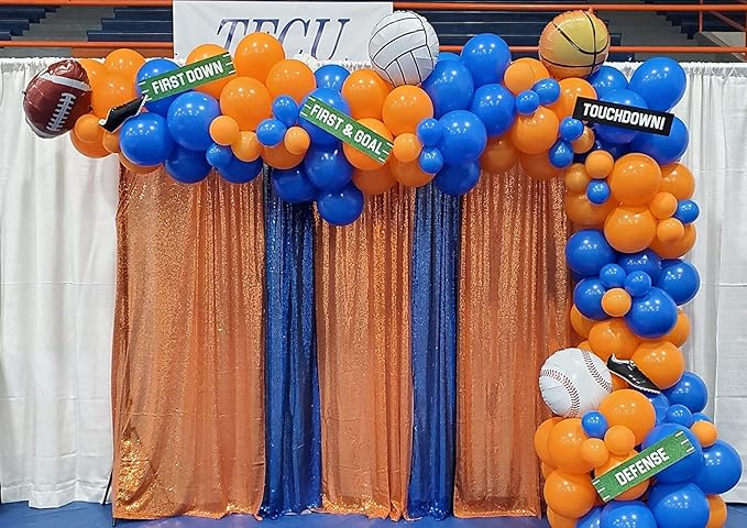 Orange Sequin Backdrop Curtains 1 Panel 10FTx10FT Glitter Orange Photo Backdrop for Party Wedding Baby Halloween Decoration
