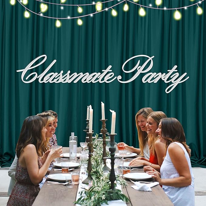 MEETSKY 10ft x 8ft Hunter Green Backdrop Curtains for Parties Wedding Curtain Rod Pocket Dark Green Photo Backdrop Sliding Drapes Backdrop Curtains for Photography, 5ft x 8ft, 2 Panels