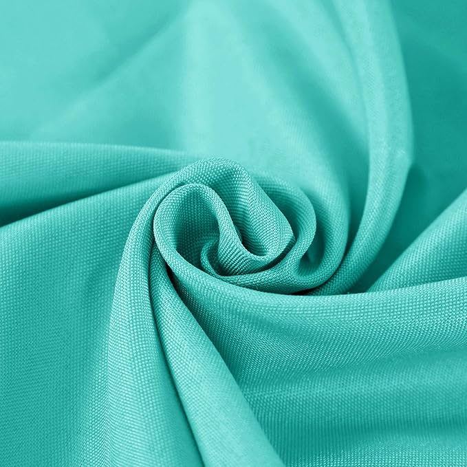 Cupuamon 132 inch Round Tablecloth Washable Polyester Table Cloth Decorative Table Cover for Wedding Party Dining Banquet（132 inch,Turquoise）