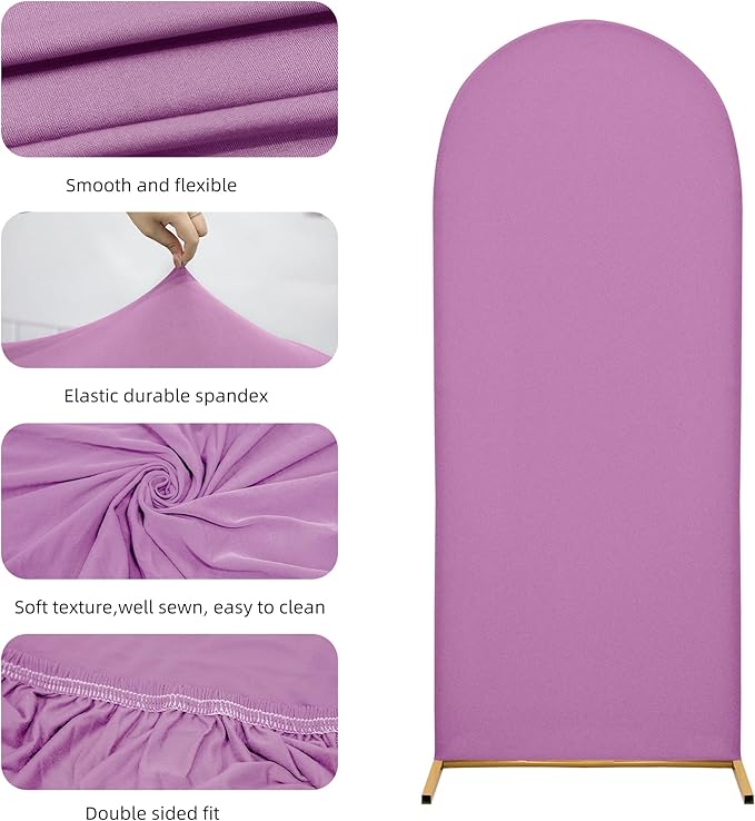Wedding Arch Cover 7.2FT 6FT Arch Backdrop Cover Spandex Fitted Arch Cover for Round Top Chiara Backdrop Stand Covers for Wedding Birthday Party Baby Shower Banquet Ceremony Decoration