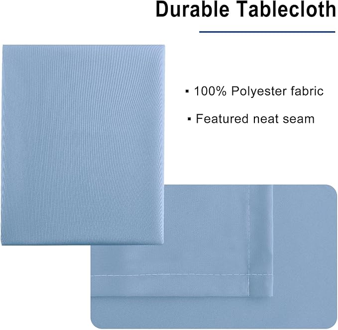 Hiasan Dusty Blue Tablecloth for Rectangle Tables - Waterproof and Spillproof Washable Fabric Table Cloth for Dining Room Kitchen Party, 60 x 102 Inch