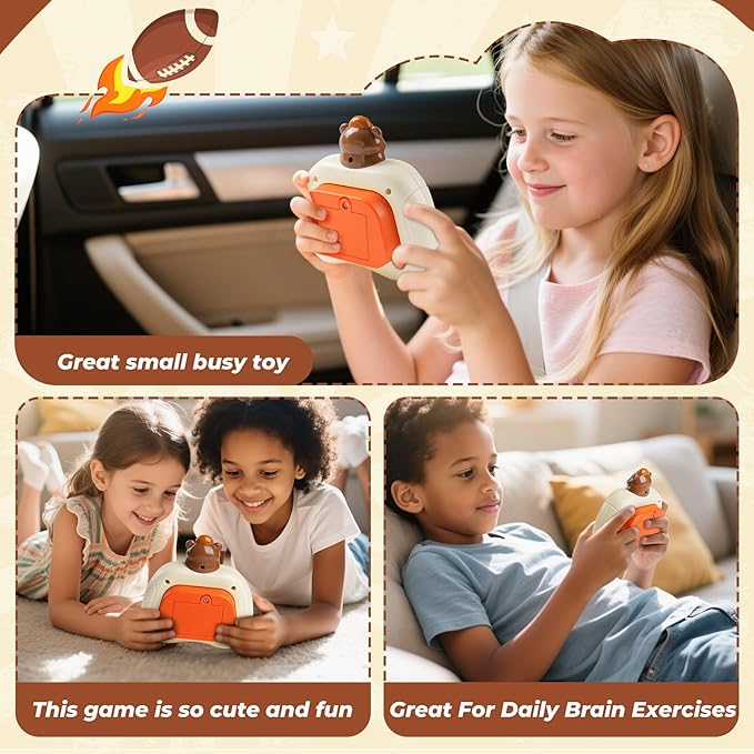 Pop Game,Football Bear Fidget Toy for Kids & Adults, Quick Push Fast Push Sensory Toys for Kids 5-7 & 8-12, Handheld Relaxing Stress Relief Game for Autism, ADHD