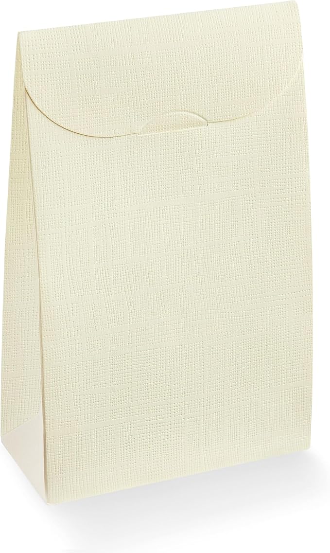 Boxes Craftory Pack of 20 Party Favor Boxes (4.52 x 2.16 x 7 inch) - Ideal for Wedding, Christmas Gift, and Bridal Shower - Light Ivory White Silk