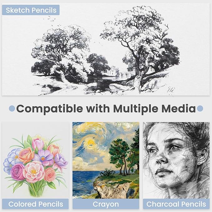 Classroom Must Haves, Sketch Pad for Kids Ages 8-12, 1 Pack-100 Sheets 9 by 12 Sketchbook for Kids, 68lb/100gsm Drawing Paper Pad, Spiral Sketch Books for Adults, Art Supplies for College Students.