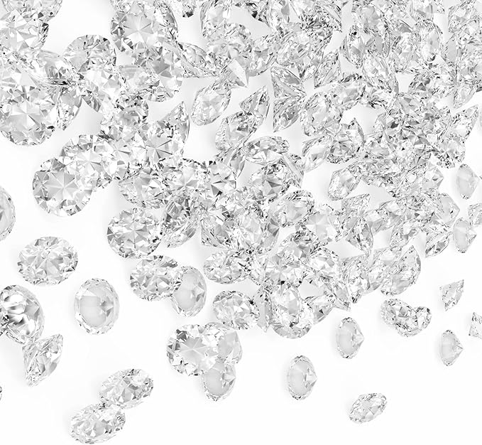 Fake Diamond, 3000PCS 8mm Clear Acrylic Diamonds Crystals Gems for Vase Fillers,Table Scatter, Party Favor, Wedding Decoration, Photography Props, DIY Crafts-8mm