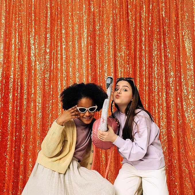 DUOBAO 10x10ft Double-Sided Coral Sequin Backdrop | Sparkling Photography Studio Background for Graduation, Wedding, Birthday, Live Stream