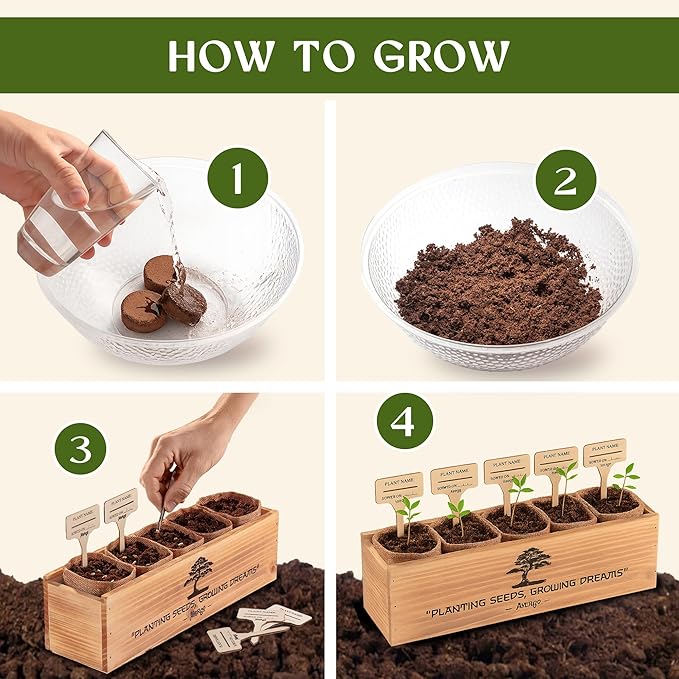 AVERGO Bonsai Tree Kit for Beginners – 5X Unique Japanese Bonzai Trees | Complete Indoor Starter Kit for Growing Plants with Bonsai Seeds, Tools & Planters – Gardening Gifts for Women & Men