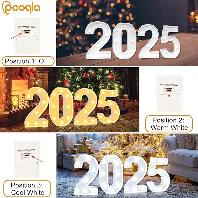 Pooqla 30th Birthday Decoration for Her Him, Decorative LED Light Up Numbers, Marquee Numbers 30 Sign for Party Backdrop 30th Wedding Anniversary Decor, Warm White and Cool White Number 30