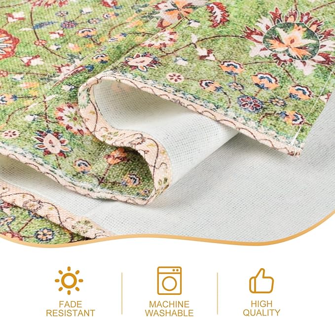 Snycler Table Runner Boho Table Runners Vintage Elegant Farmhouse Table Center Linen Decor for Home Dining Party Entrance (13x108 Inch) Green