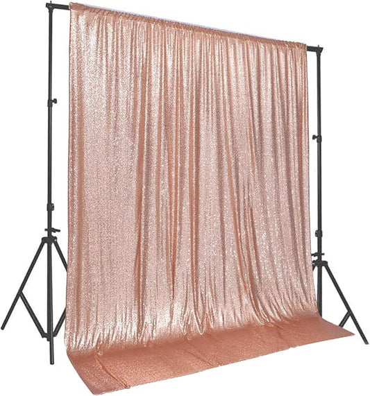 PartyDelight Rose Gold Sequin Backdrop 10Ftx10 Ft Booth Photography