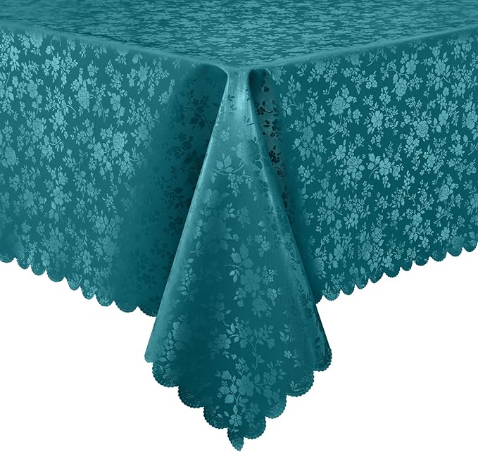 Smiry Rectangle Table Cloth, Waterproof Heavy Duty Vinyl Tablecloths, Wipeable Washable Table Cover for Kitchen and Dining Room (Emerald Green, 52" X 70")