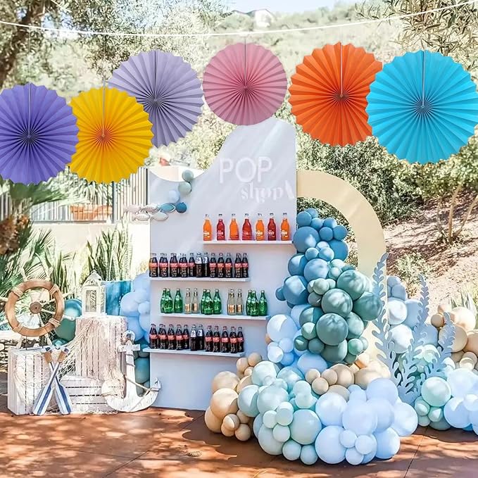 Pink Party Decorations,Pink Paper Decorations for Party,Baby Shower Decorations Party Paper Fans Bulk 16in,Schoolgirl Style Classroom Decor for Party 30 Color DIY Set （Pink）
