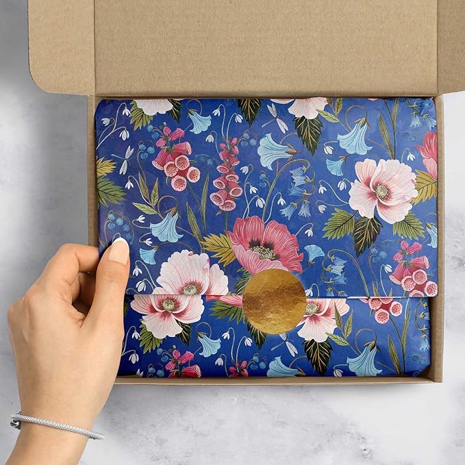 Colors of Rainbow - Blooming - 12 Sheets, 20 inch X 29 inch - Italian Print Tissue Paper for Decoupage Gift Basket Gift Bag Party Crafts (Blooming)