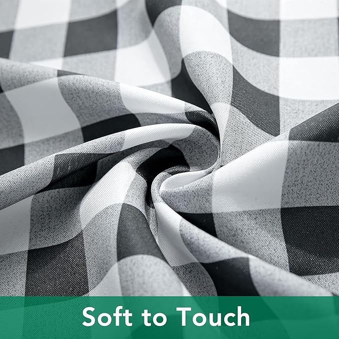 Biscaynebay Fabric Tablecloths 70x70 Square, Black/Grey Scottish Plaid Card Table Cloth Folding Table Cover Water Resistant for Dining, Kitchen, Wedding and Parties, etc Machine Washable