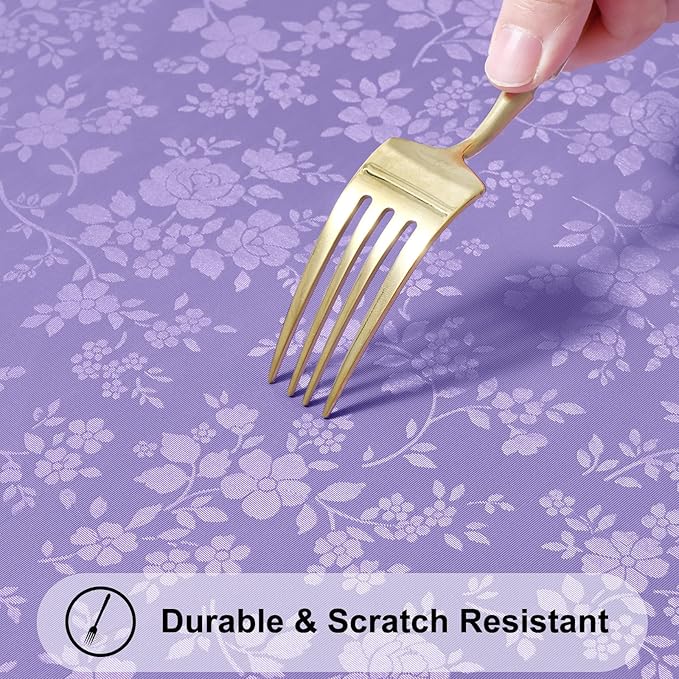 Smiry Rectangle Table Cloth, Waterproof Heavy Duty Vinyl Tablecloths, Wipeable Washable Table Cover for Kitchen and Dining Room (Purple, 60" X 120")
