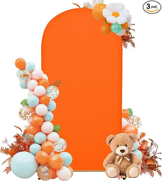 Wedding Arch Cover Spandex Arch Backdrop Cover 7.2FT Arch Stand Cover Arch Covers Stretchy Backdrop for Wedding Birthday Party Decoration Baby Shower Banquet (Candy Orange)
