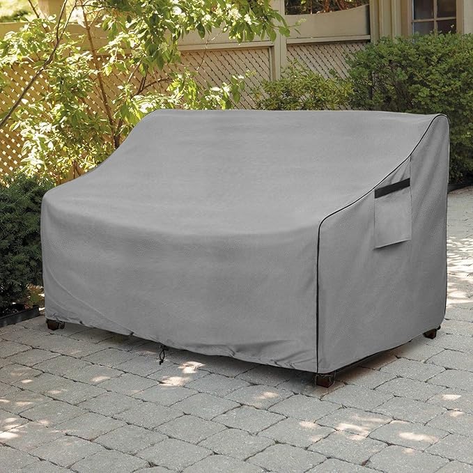 okcool Heavy Duty Patio Sofa Cover, 100% Waterproof 3-Seater Outdoor Sofa Cover Fits up to 76W x 32.5D x 33H Inches, Lawn Patio Furniture Covers,Grey