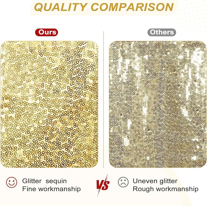 PartyDelight Sparkly Gold Sequin Backdrop 6Ft x 7Ft Photography Christmas Back Drop