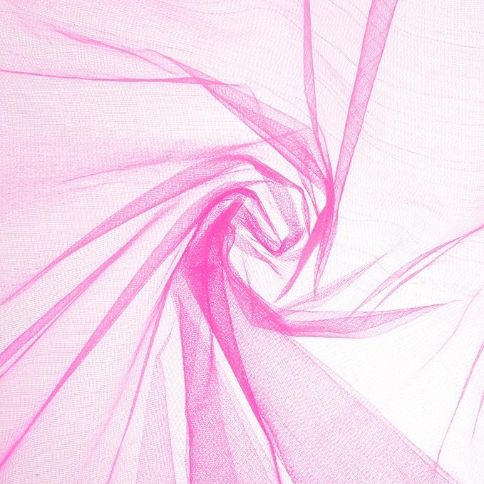 uxcell 19" by 5.5 Yard Tulle Fabric Backdrop Curtains for DIY Tutu Skirt Shower Decor Wedding Crafts Birthday Party Supplies, Rose Red