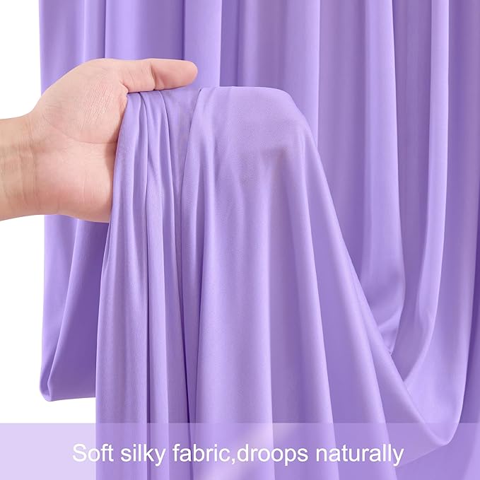 40ft x 12ft Lavender Backdrop Curtains Wrinkle Free Backdrop Curtain for Wedding Parties Lilac Fabric Backdrops Drapes Back Drop Cloth Bridal Shower Stage Curtains Wedding Decorations for Reception