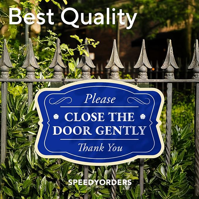 Custom Decorative Outdoor Metal Sign - Personalized Aluminum Driveway Sign, Waterproof, Made in USA - Design 3 Blue Steel 30x24 In