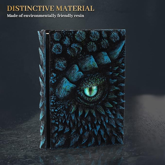 molshine A5 (7.3" x 5.1") 3D Dragon Embossed Journal,Resin Engraving Notebook,Retro Diary,100 Sheets Blank Paper,Hardcover Travel Notepad for Writing,Sketchbook,Collection,Gift,Decoration (Blue)