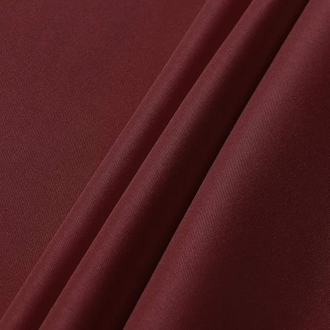 sancua Round Tablecloth - 120 Inch - Water Resistant Spill Proof Washable Polyester Table Cloth Decorative Fabric Table Cover for Dining Tables, Buffet Parties and Camping, Burgundy
